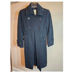 Anthropologie Elevenses Women's Black Double-Breasted Coat